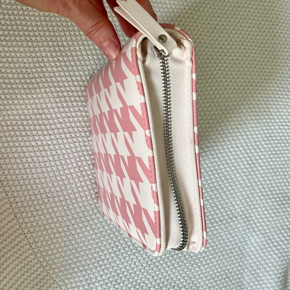 Pink and White Houndstooth compact binder - Picture 2 of 6